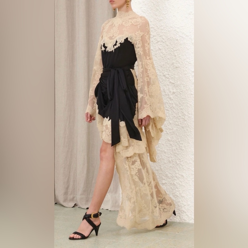 Hypnotic Satin Drape Dress Black size 0 Zimmermann - Picture 2 of 8